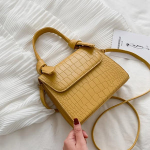 Icy Stone Croco Pattern Handbag