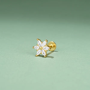 925 Sterling Silver Heart Zircon Stud Earrings – Push-Back Design