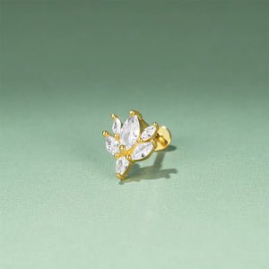 925 Sterling Silver Heart Zircon Stud Earrings – Push-Back Design