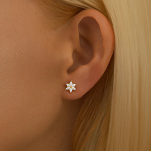 925 Sterling Silver Heart Zircon Stud Earrings – Push-Back Design
