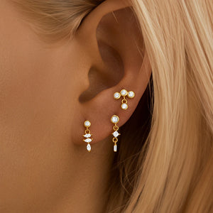 925 Sterling Silver Heart Zircon Stud Earrings – Push-Back Design