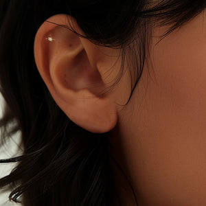 925 Sterling Silver Heart Zircon Stud Earrings – Push-Back Design